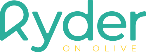 In blue and yellow text it reads "Ryder on Olive"