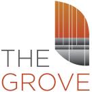 The Grove Logo, with gray and rust colored text and logo.